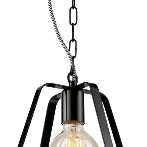 Schwarz Pendelleuchte Metall Design Esstisch
