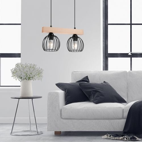 Pendelleuchte CHANIA Schwarz Modern lang Esstisch