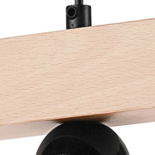 Pendelleuchte Esstisch Schwarz Holz 3xE27 länglich