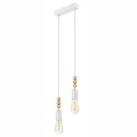 Moderne Pendelleuchte Esstisch Wei&szlig; Holz Lampe