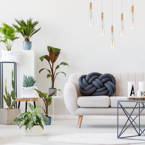 Weiß Pendelleuchte Holz 5xE27 lang Modern Esstisch