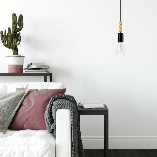 Hängelampe Esstisch Schwarz Holz Wohnzimmer Licht