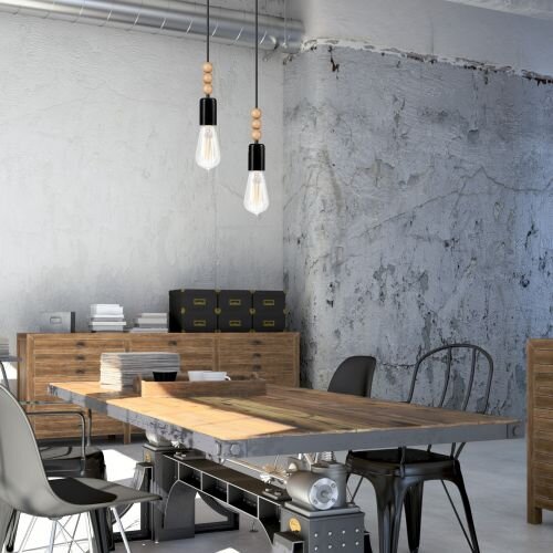 Pendelleuchte CHANIA Schwarz lang Esstisch Lampe