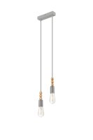 Pendelleuchte Esszimmer Silber Metall Holz Lampe