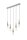 Pendelleuchte Silber 5-flmg lang Metall Holz Lampe