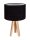 Schwarz Silber Tischlampe Holz Dreibein 46cm Retro