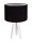 Tripod Tischleuchte Schwarz Silber Retro 46cm Holz