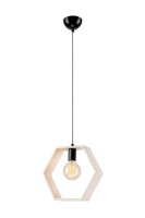 H&auml;ngeleuchte Holz offener Schirm Esstisch Lampe