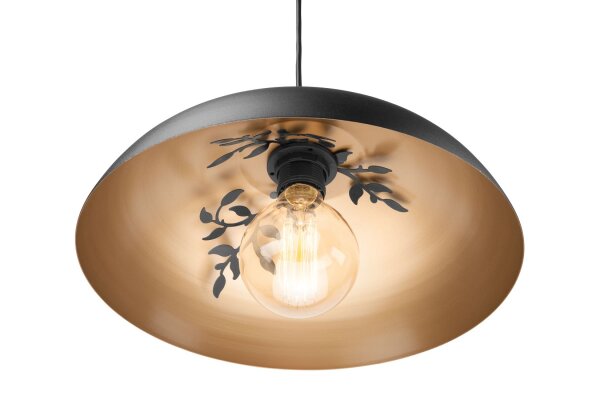 Pendelleuchte EIRELA in Schwarz Gold Retro