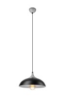 Retro Hängeleuchte in Schwarz Silber rund Esstisch