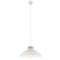 Lampe Esstisch Hängelampe Weiß Holz Retro rund