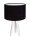 Schwarze Tischlampe Holz Dreibein 46cm Retro JERRY