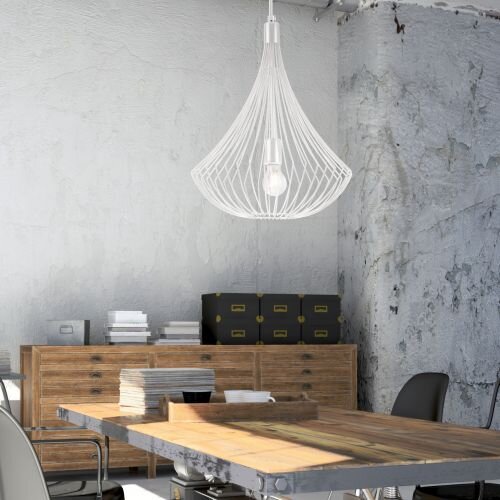 Hängeleuchte Weiß Metall rund Modern Design