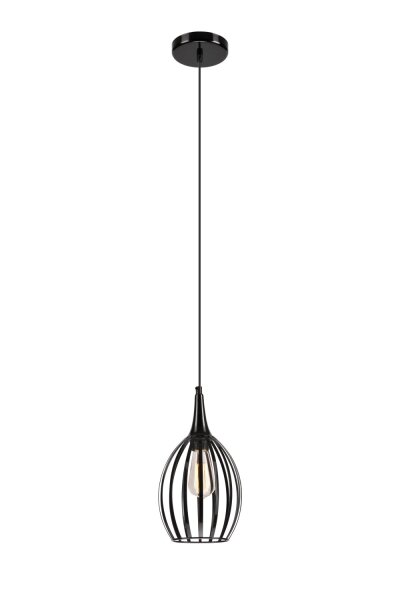 Schwarze Pendelleuchte Metall rund Modern Esstisch