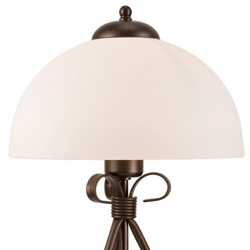 Tischlampe Braun Metall rund Rustikal Leuchte