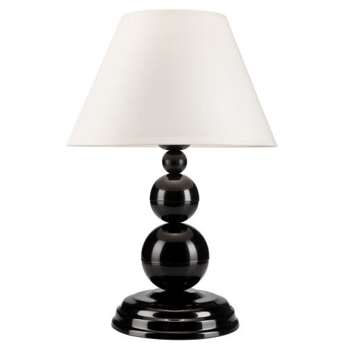 Schwarze Tischlampe Stoff H:38cm Landhaus MADISYN