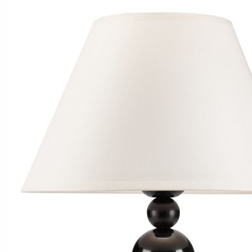 Schwarze Tischlampe Stoff H:38cm Landhaus MADISYN