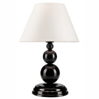 Schwarze Tischlampe Stoff H:38cm Landhaus MADISYN