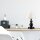 Schwarze Tischlampe Stoff H:38cm Landhaus MADISYN