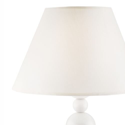 Tischlampe MADISYN Weiß Stoff H:38cm rund Landhaus