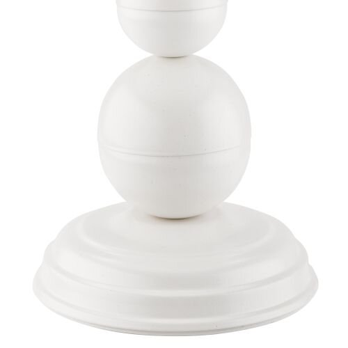 Tischlampe MADISYN Weiß Stoff H:38cm rund Landhaus