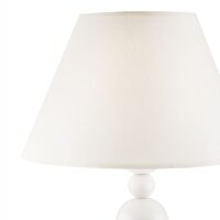 Tischlampe MADISYN Weiß Stoff H:38cm rund Landhaus