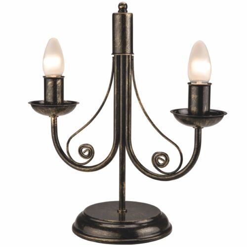 Tischlampe Metall Schwarz Rustikal H:36cm Antik