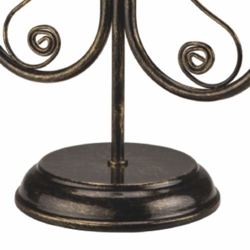 Tischlampe Metall Schwarz Rustikal H:36cm Antik