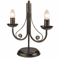 Tischlampe Metall Schwarz Rustikal H:36cm Antik