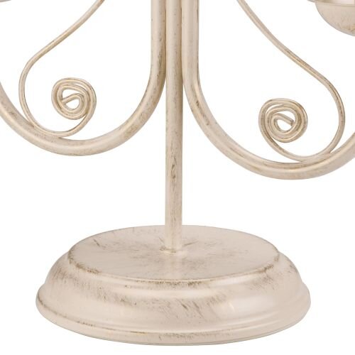 Tischlampe Shabby Weiß Metall H:36cm Rustikal
