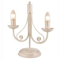 Tischlampe Shabby Wei&szlig; Metall H:36cm Rustikal