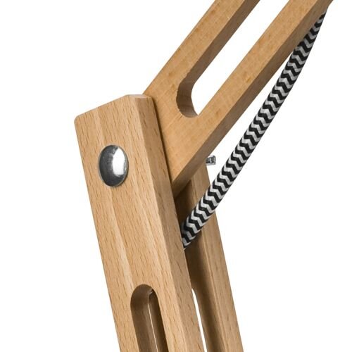 Schreibtischlampe moderne Arbeitsleuchte Holz 44cm
