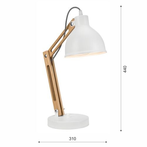 Schreibtischlampe moderne Arbeitsleuchte Holz 44cm