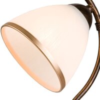 Glas Tischlampe Shabby Schwarz H:39cm Antike Lampe