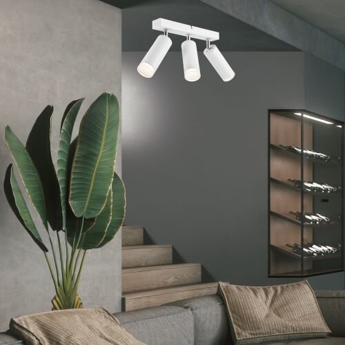 Weißer Deckenstrahler Aluminium 3-flmg Modern