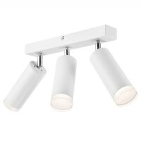 Wei&szlig;er Deckenstrahler Aluminium 3-flmg Modern