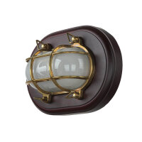 LED Wandleuchte Holz Messing 3000K Maritim Flur