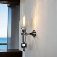 Stilvolle Wandlampe GRETA Chrom Jugendstil Bad Flur