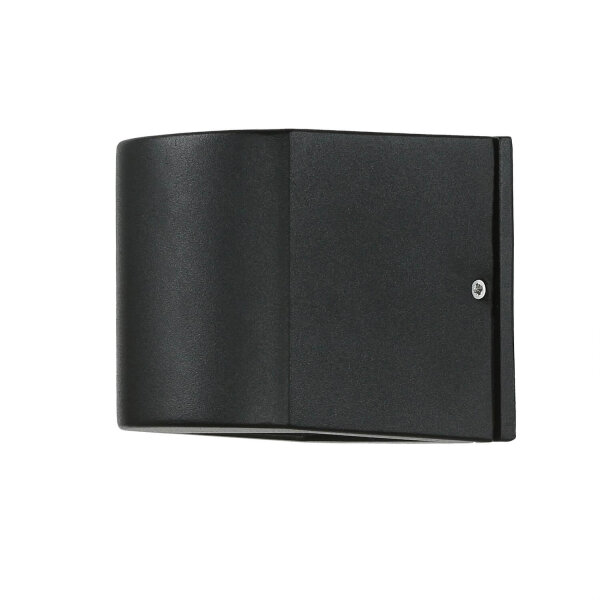 Außenleuchte Schwarz IP44 Up Down Aluminium Glas klein