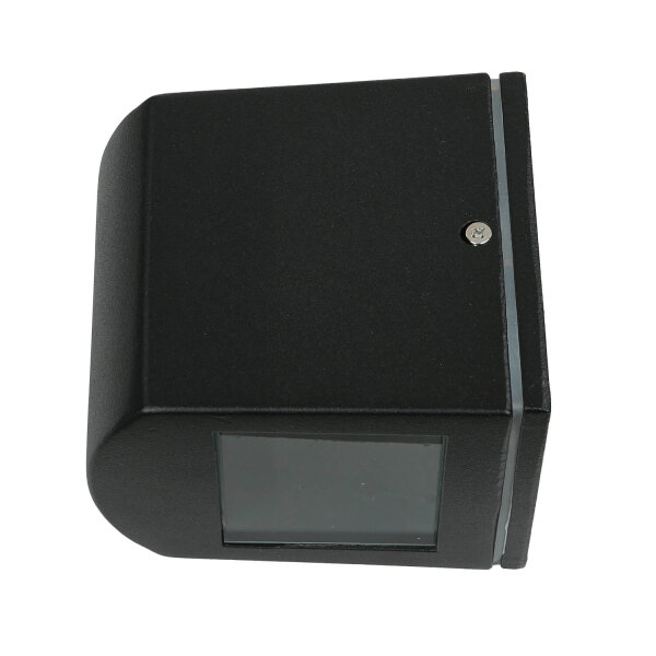 Außenleuchte Schwarz IP44 Up Down Aluminium Glas klein