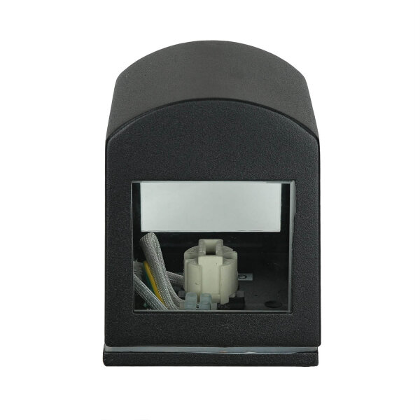 Außenleuchte Schwarz IP44 Up Down Aluminium Glas klein