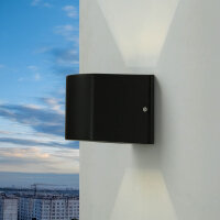 Außenleuchte Schwarz IP44 Up Down Aluminium Glas klein
