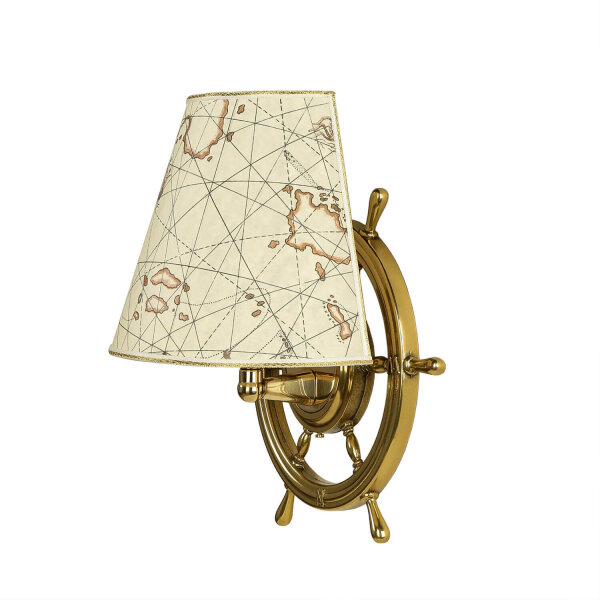 Maritime Wand Lampe Messing Steuerrad VELIERO
