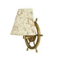 Maritime Wand Lampe Messing Steuerrad VELIERO