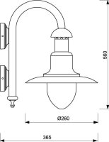 Wandlampe VIAREGGIO Messing Glas Maritim glanzvoll