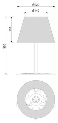 Edle Tischlampe MIRENA Maritim H:40cm Messing