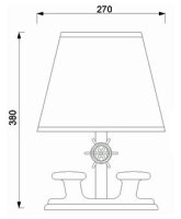 Kleine Tischlampe Chrom Braun Echt-Messing Maritim