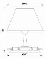 Tischleuchte Messing in Chrom Braun H:40cm Maritim