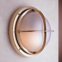 Antike Außenleuchte Glas Messing IP54 rostfrei