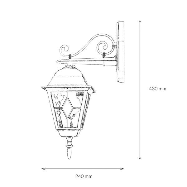 Rustikale Außen Wandlampe Antik Gold E27 SALZBURG